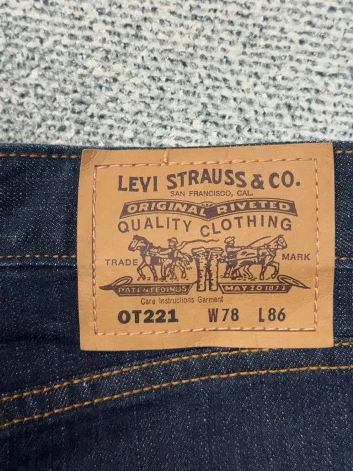 리바이스 오렌지 탭 진청 생지 청바지 W78 L86 상품이미지7