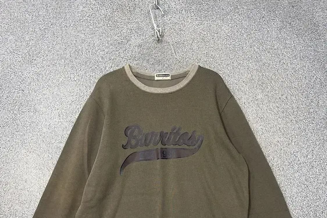 지오다노 프린팅 카키 맨투맨 M 상품이미지3