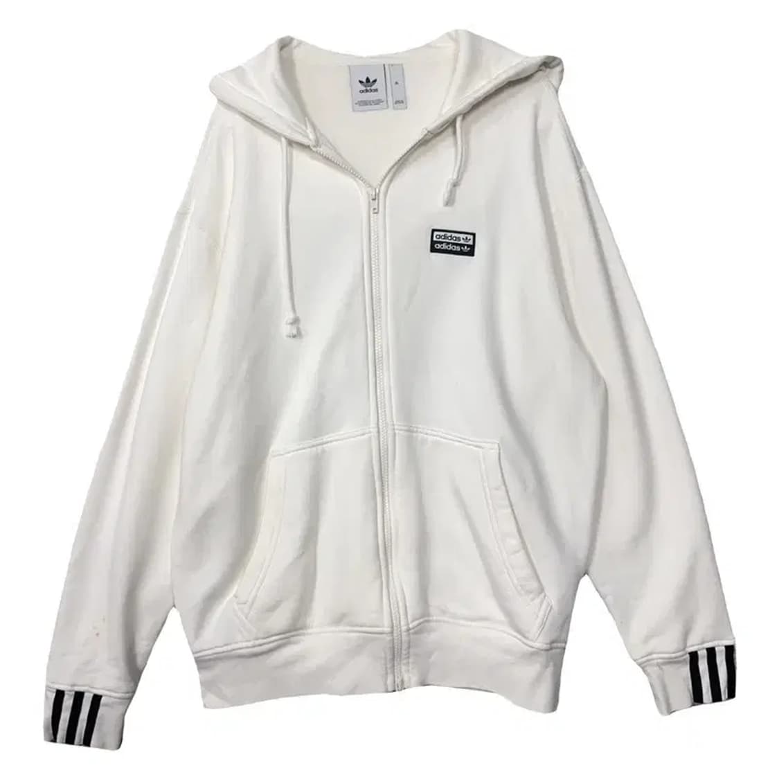 아디다스 화이트 로고 후드 집업 XL 상품이미지1