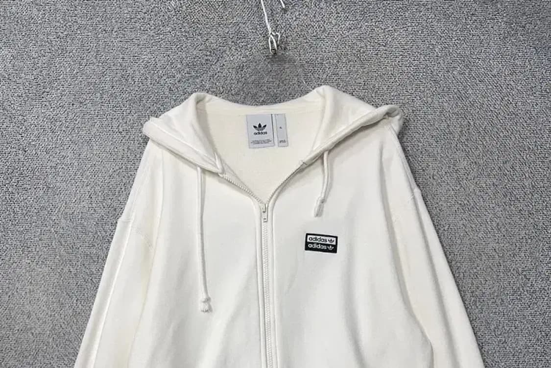 아디다스 화이트 로고 후드 집업 XL 상품이미지3