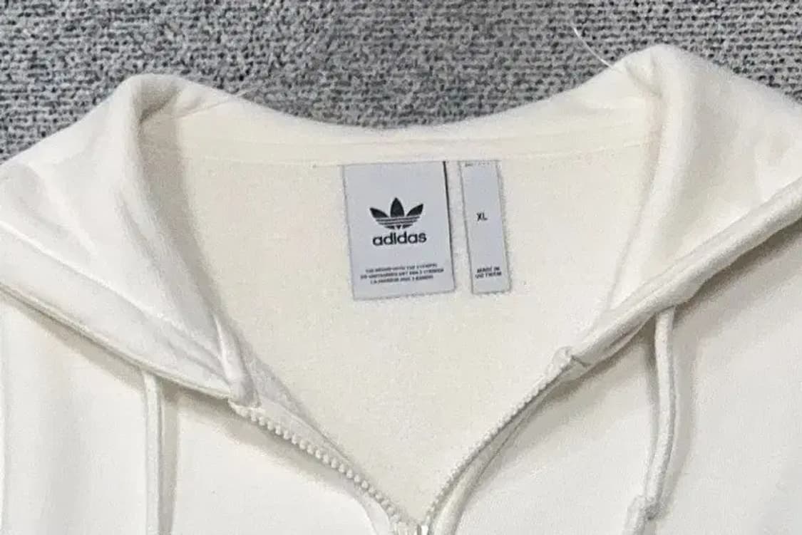 아디다스 화이트 로고 후드 집업 XL 상품이미지5