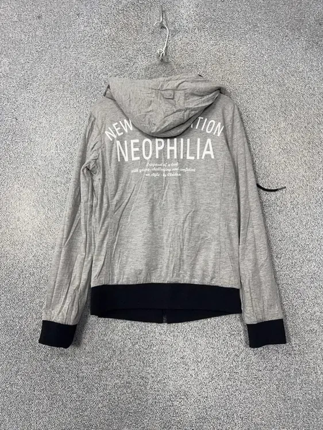 [새상품]CLRIDEN 빈티지 유광 블랙 양면 후드 집업 85 상품이미지4