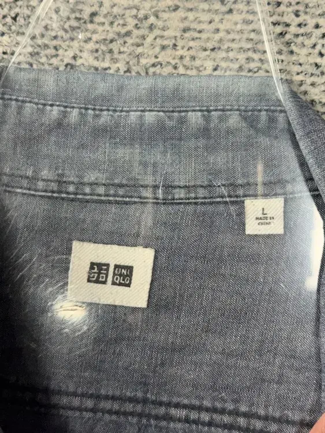 유니클로 데님 인디고 셔츠 XL 상품이미지7