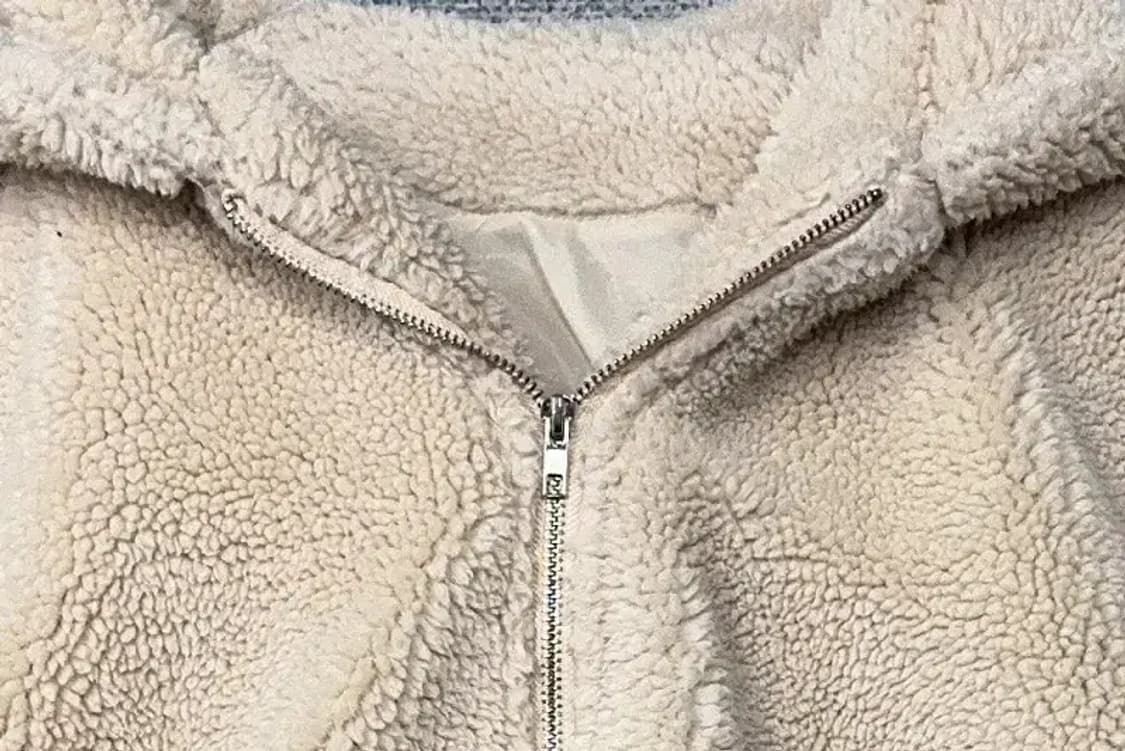 여성 크림 베이지 뽀글이 후리스 후드집업 FREE 상품이미지5