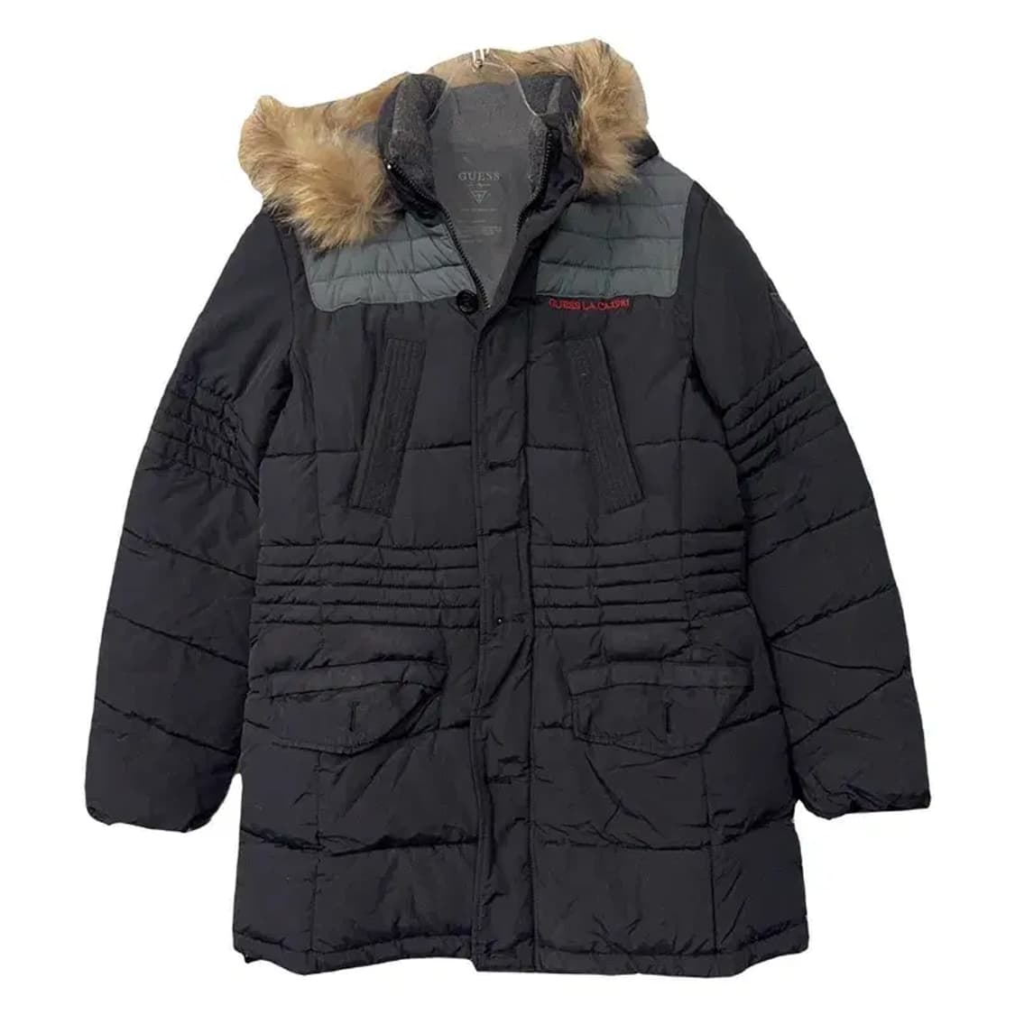 게스 라쿤 퍼 블랙 빈티지 점퍼 패딩 L 상품이미지1