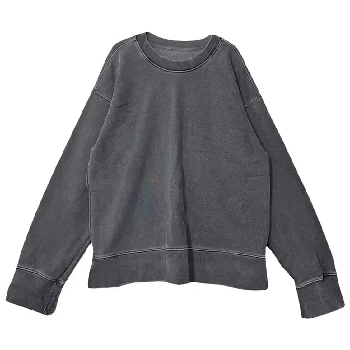 어텐션로우 피그먼트 그레이 빈티지 오버 사이즈 맨투맨 O Size 상품이미지1