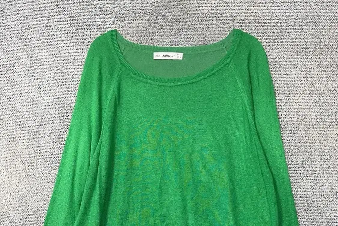 자라 그린 오버핏 비스코스 니트 L 상품이미지3