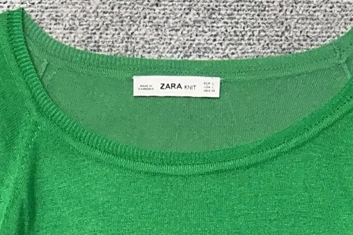 자라 그린 오버핏 비스코스 니트 L 상품이미지5