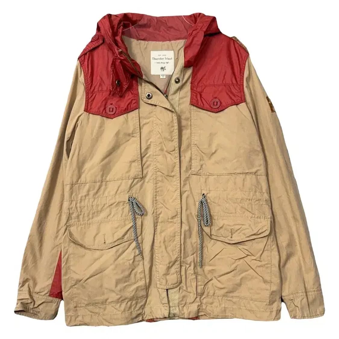 써스데이아일랜드 베이지 빈티지 바람막이 윈드자켓 90(M) 상품이미지1