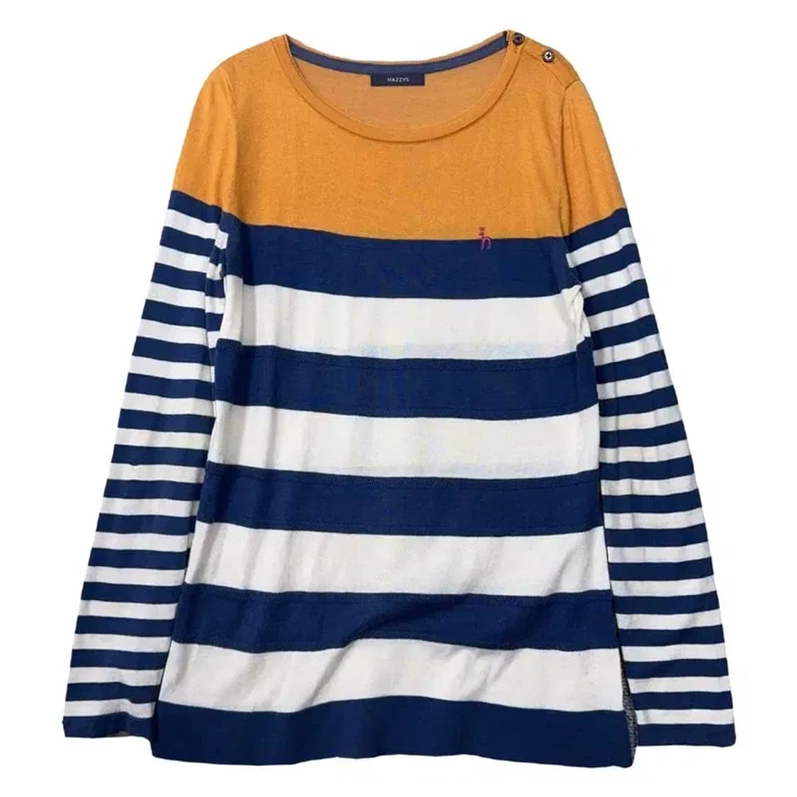 해지스 스트라이프 네이비 긴팔티 90-165 상품이미지1