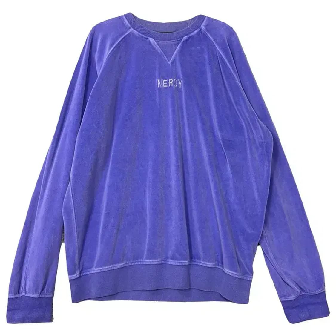 널디 퍼플 벨벳 자수 로고 빈티지 맨투맨 M 상품이미지1