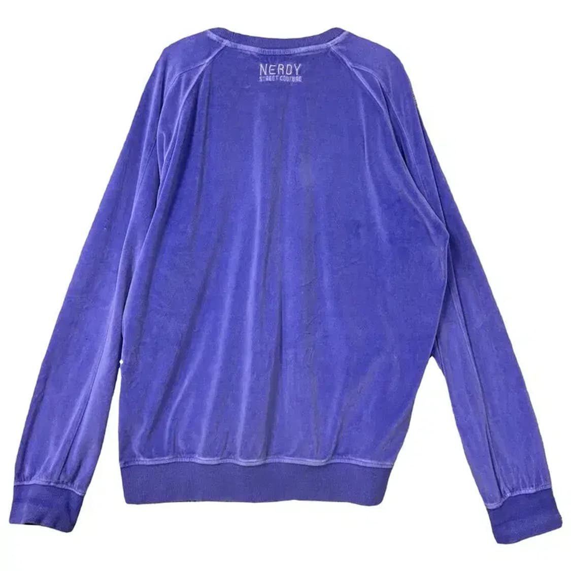 널디 퍼플 벨벳 자수 로고 빈티지 맨투맨 M 상품이미지2