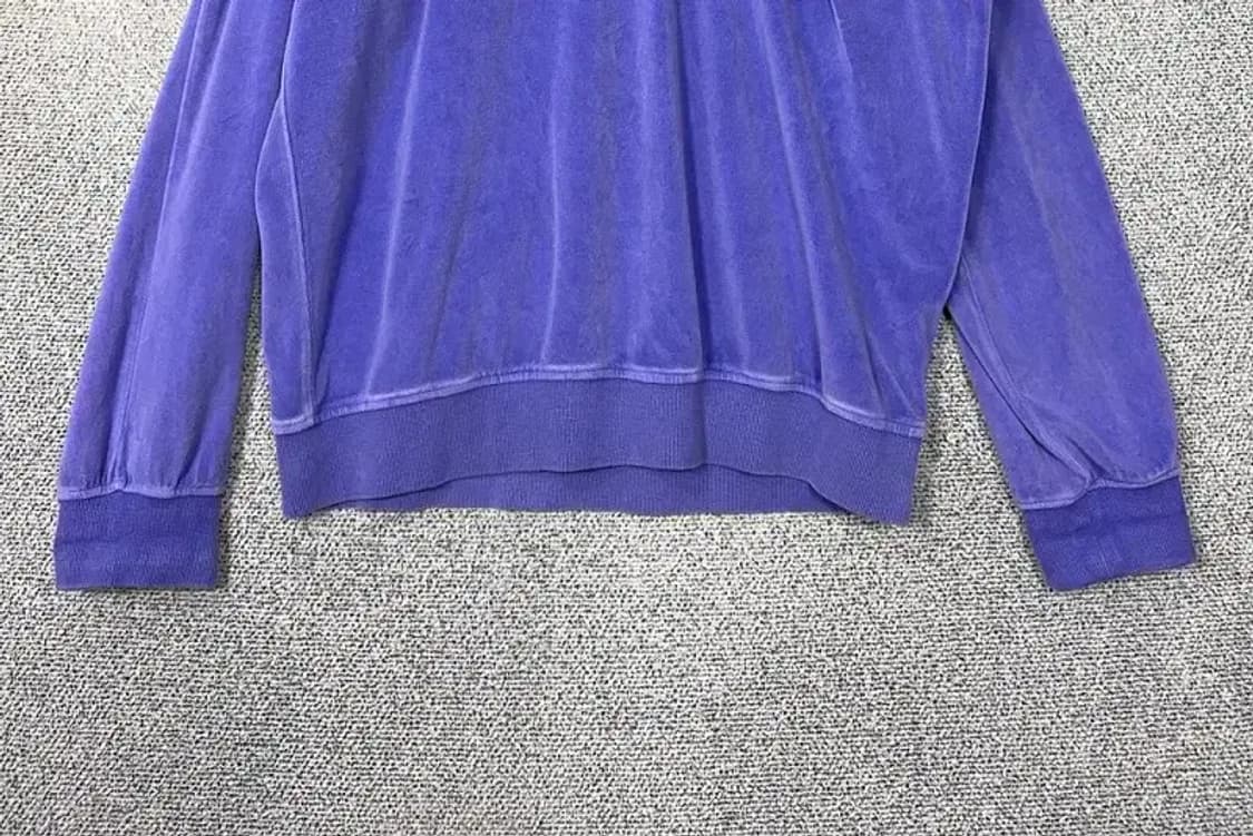 널디 퍼플 벨벳 자수 로고 빈티지 맨투맨 M 상품이미지4