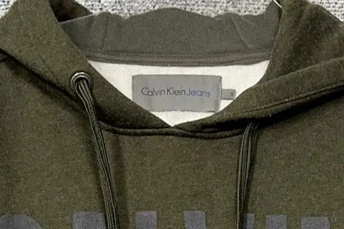 캘빈클라인 프린팅 카키 후드티 S 상품이미지5