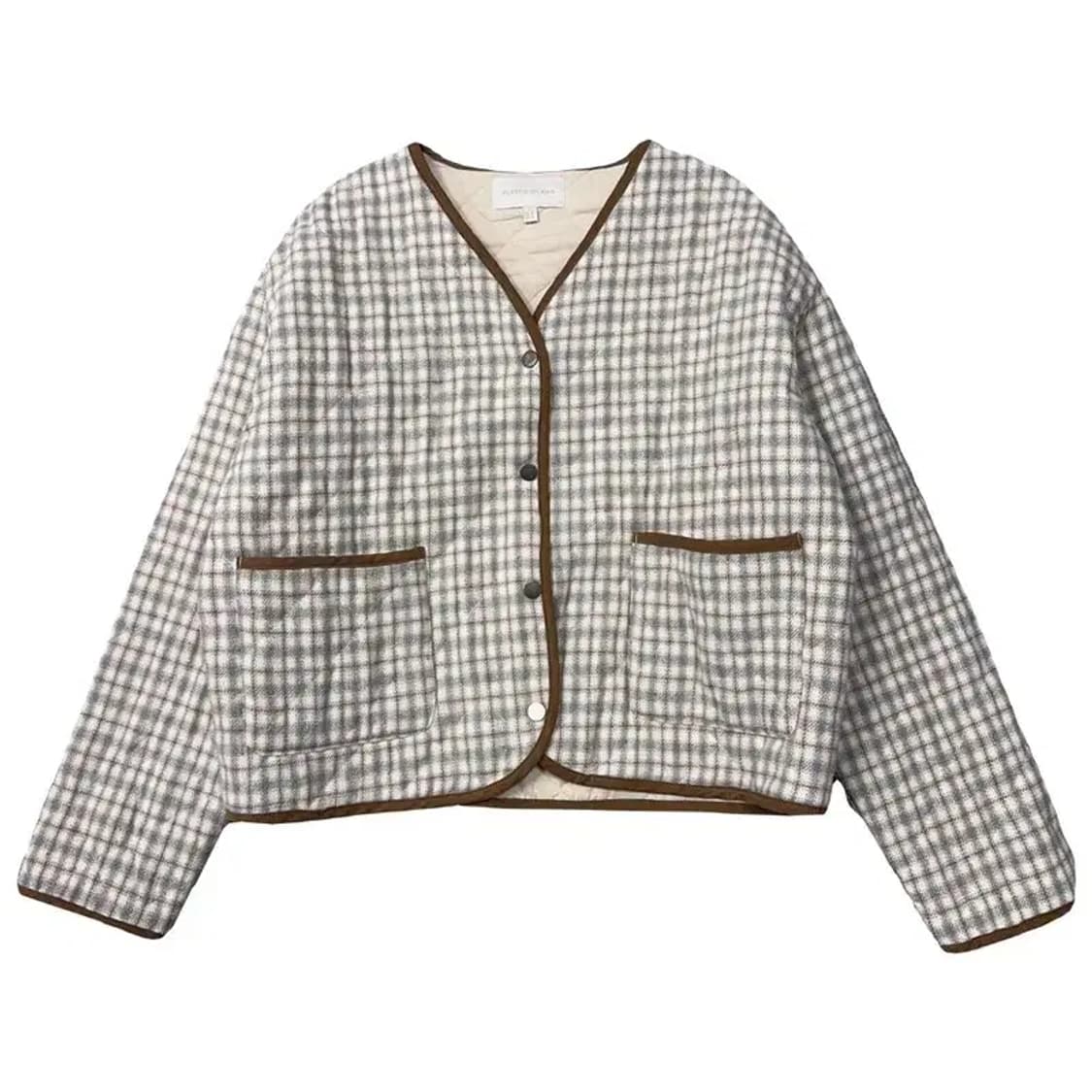 플라스틱아일랜드 체크 크림 블루종 M 상품이미지1