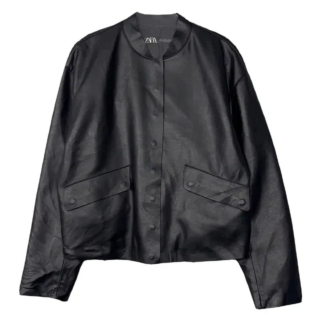 자라 블랙 레자 블루종 자켓 S 상품이미지1