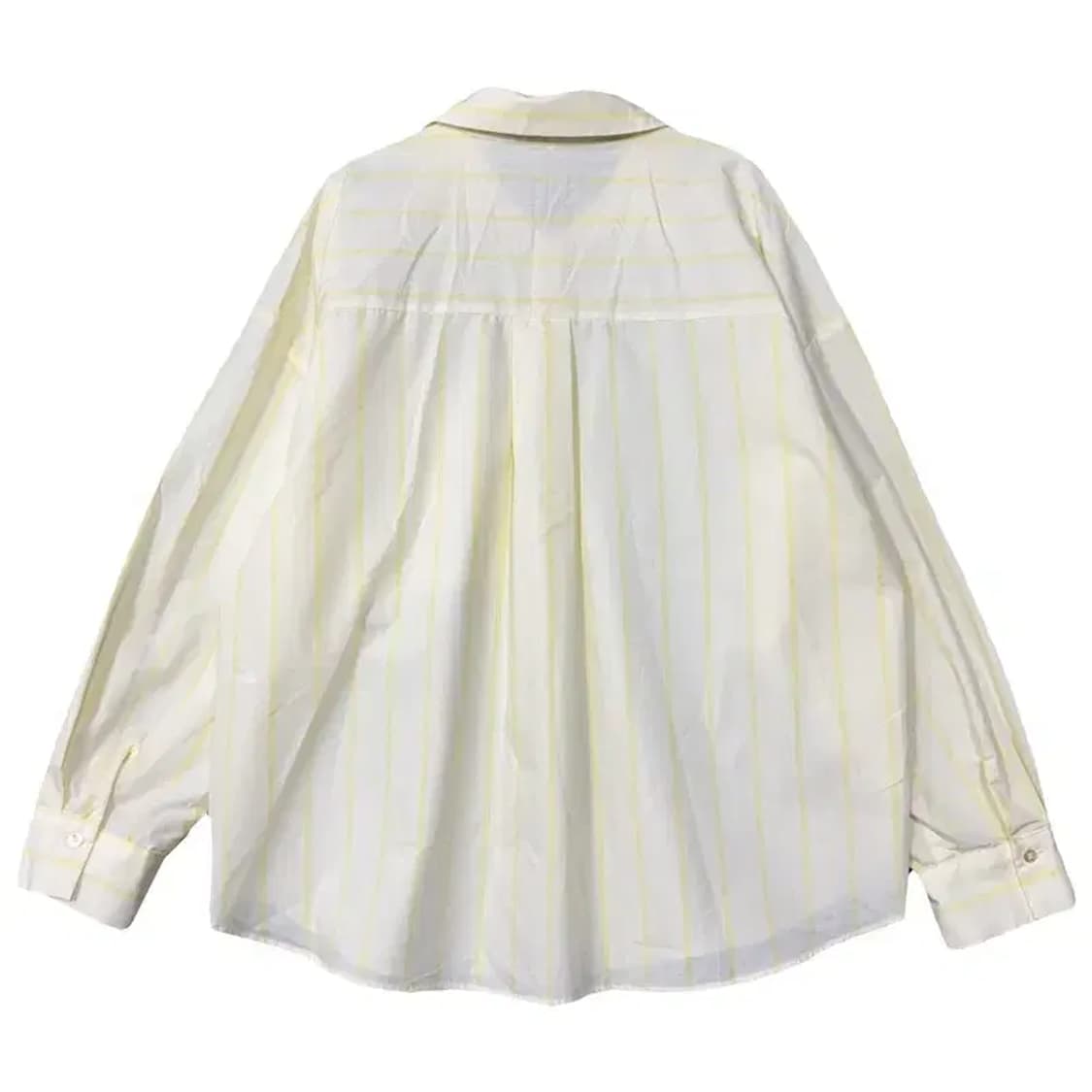 자라 스트라이프 크림 오버핏 블라우스 S 상품이미지2