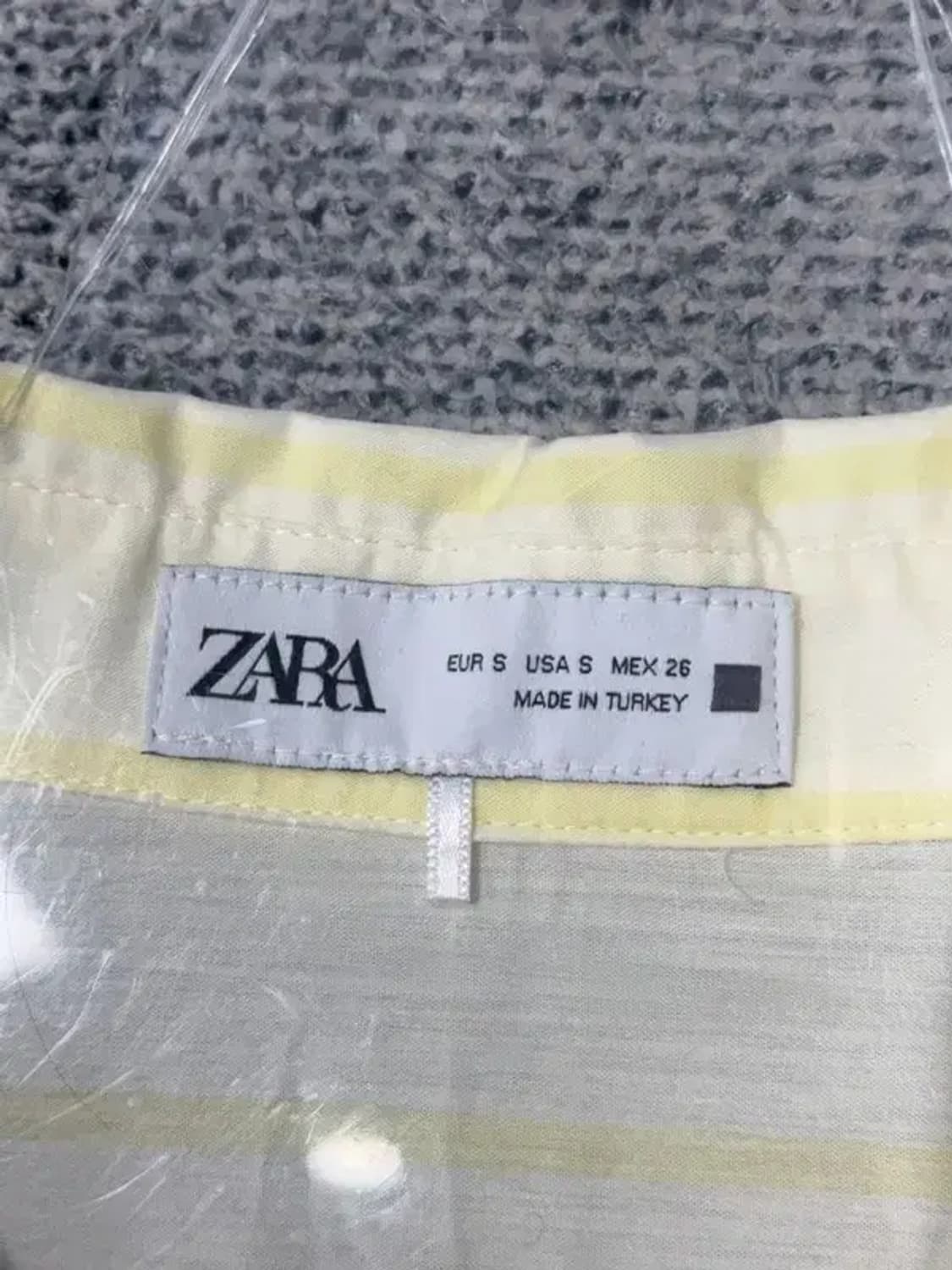 자라 스트라이프 크림 오버핏 블라우스 S 상품이미지3