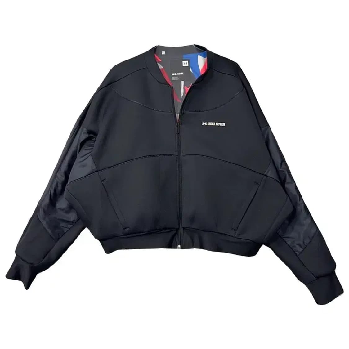 언더아머 블랙 여성 크롭 오버핏 집업 MD/M/M 상품이미지1