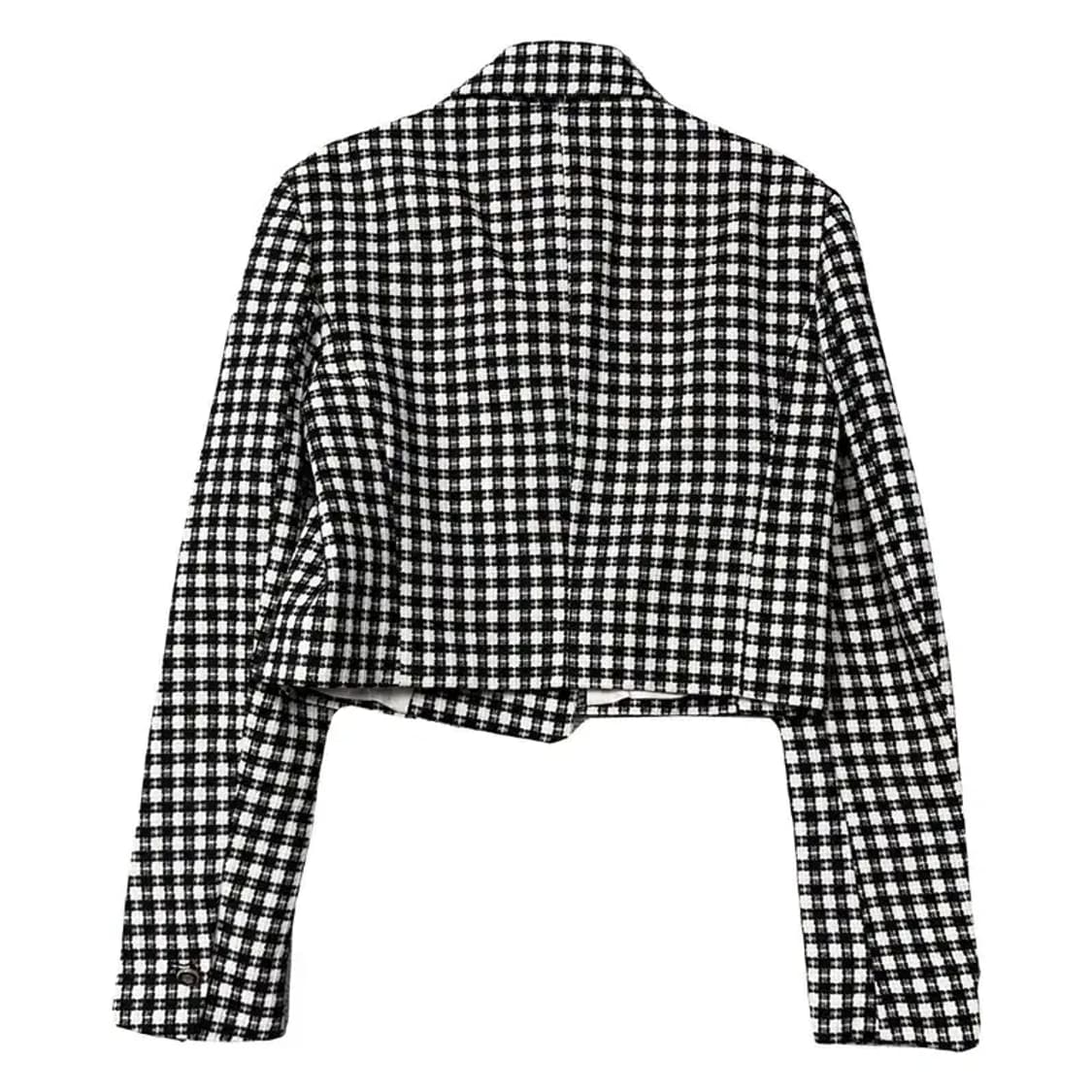 자라 체크 블랙 크롭 블레이저 XS 상품이미지2