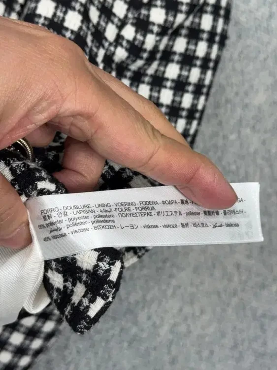 자라 체크 블랙 크롭 블레이저 XS 상품이미지4