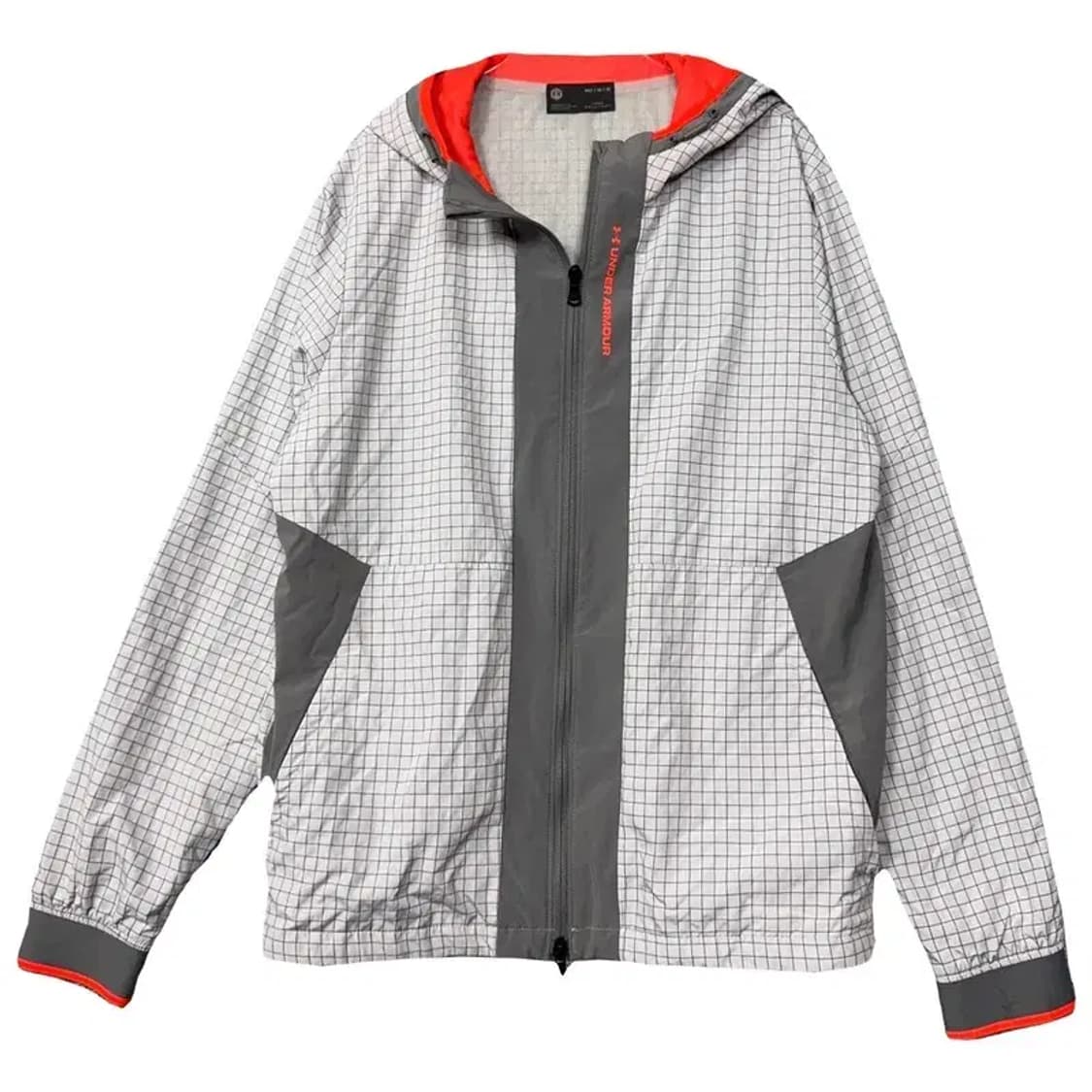 언더아머 체크 라이트 그레이 후드 바람막이 MD/M/M 상품이미지1