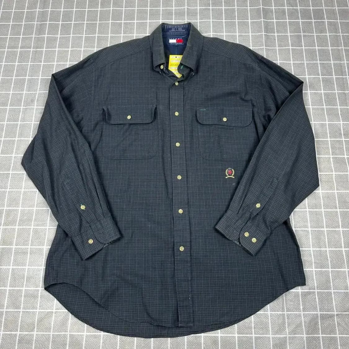 타미힐피거 자수 투포켓 체크셔츠 M 상품이미지1