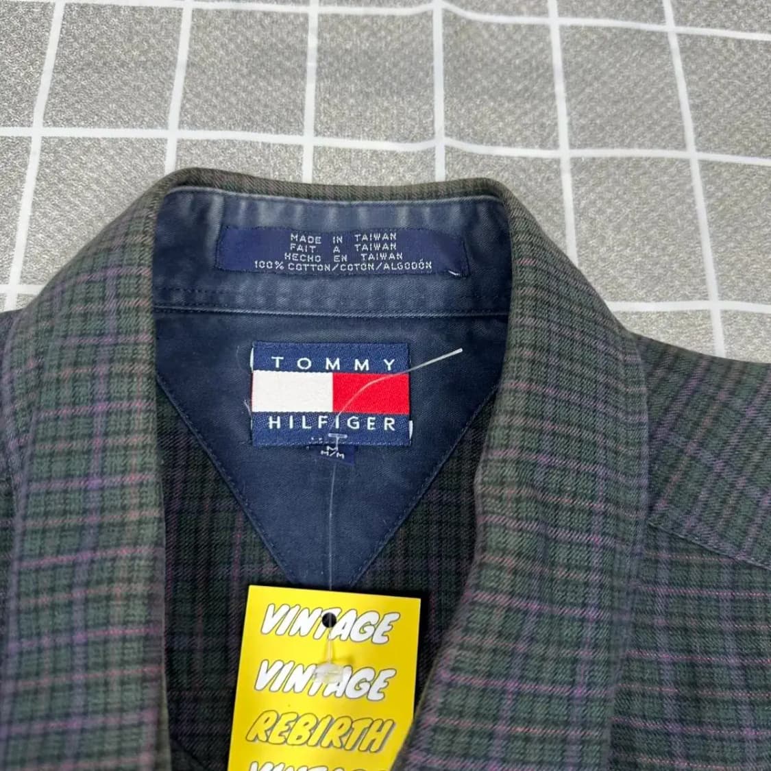 타미힐피거 자수 투포켓 체크셔츠 M 상품이미지2
