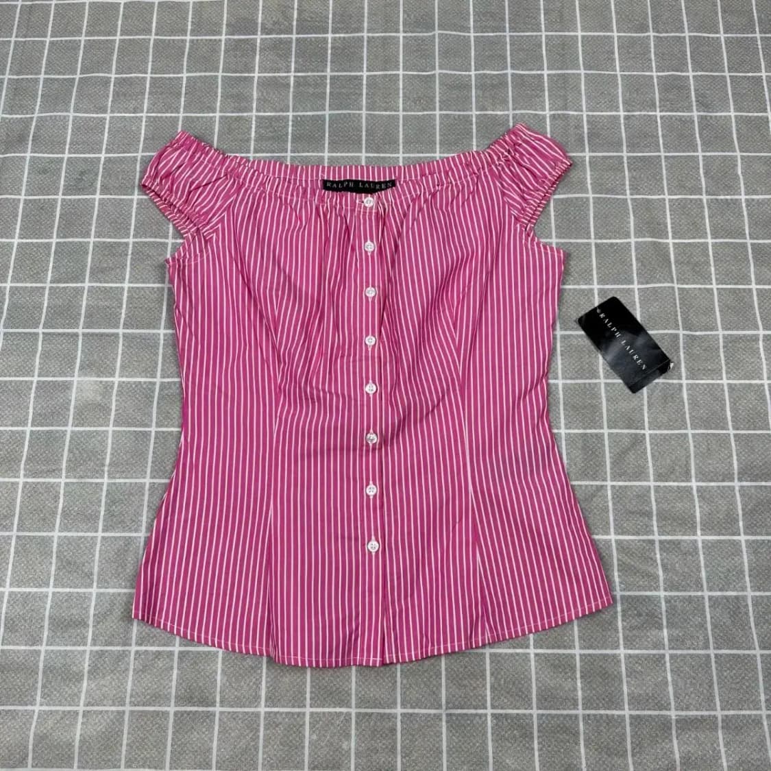 [새상품]랄프로렌 스트라이프 오픈숄더 나시 셔츠 6 상품이미지1