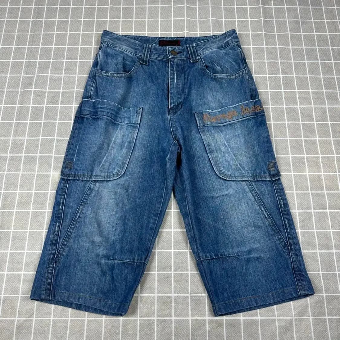 빈티지 멀티포켓 7부 데님팬츠 32 상품이미지1