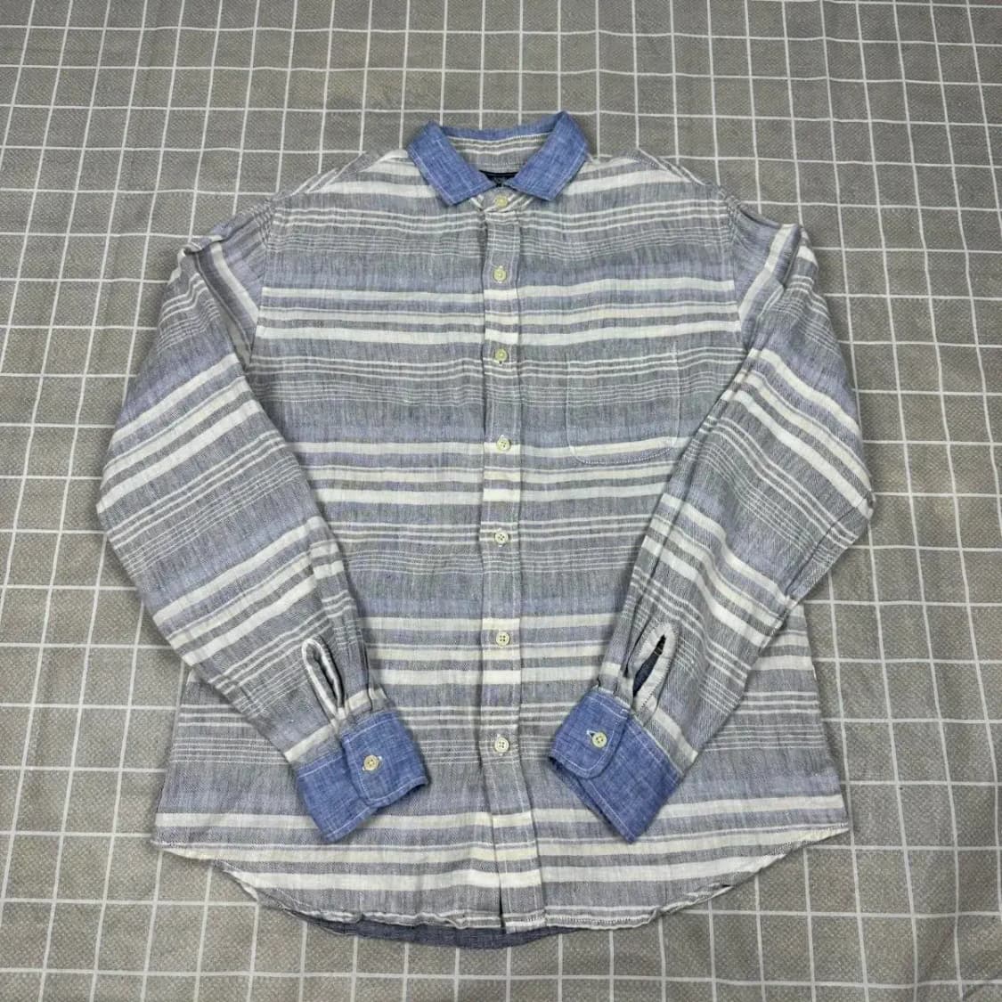 빔스 beams 린넨 스트라이프 셔츠 M 상품이미지2