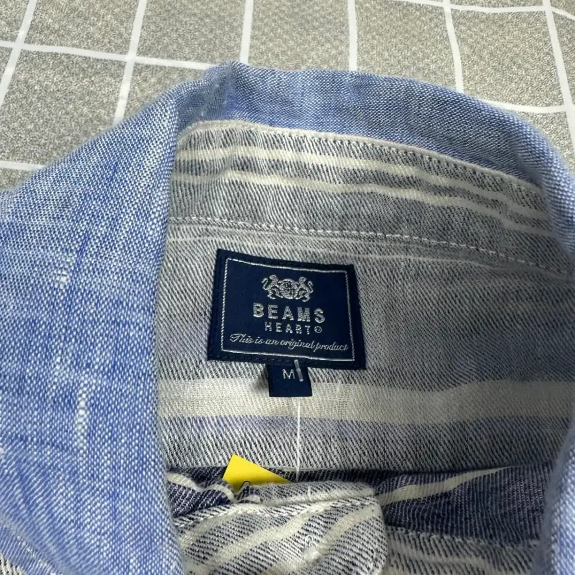 빔스 beams 린넨 스트라이프 셔츠 M 상품이미지4