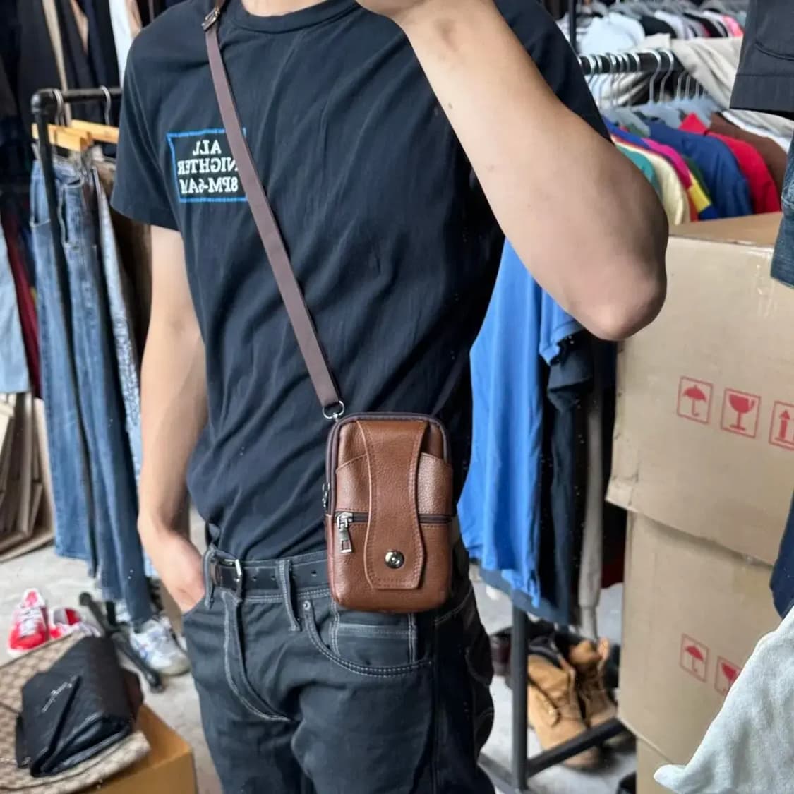 웨스턴 말가죽 빈티지 크로스백 키링백 상품이미지1