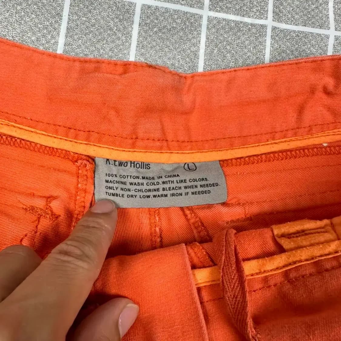 빈티지 오렌지 카고 반바지 L 상품이미지4