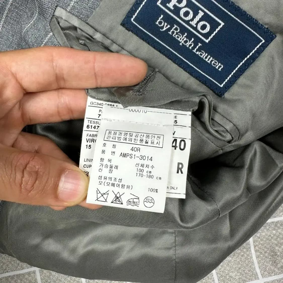 [새상품 정가 180만] 폴로 이태리메이드 스트라이프 블레이져 100 상품이미지8