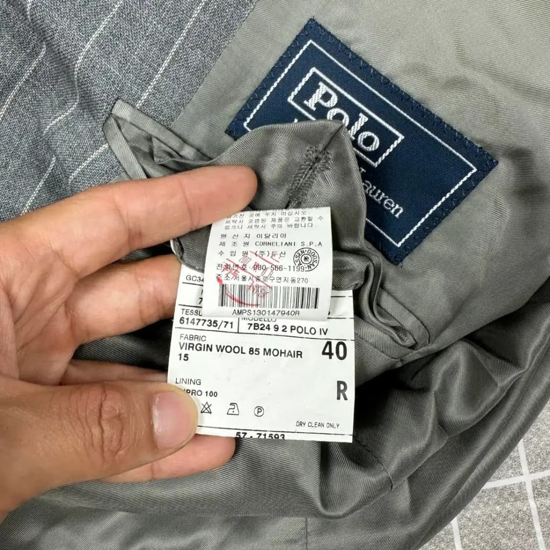 [새상품 정가 180만] 폴로 이태리메이드 스트라이프 블레이져 100 상품이미지9