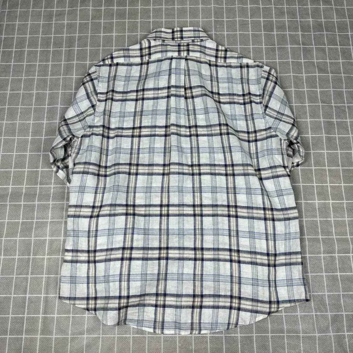 브룩스브라더스 린넨 체크 셔츠 XL 상품이미지3