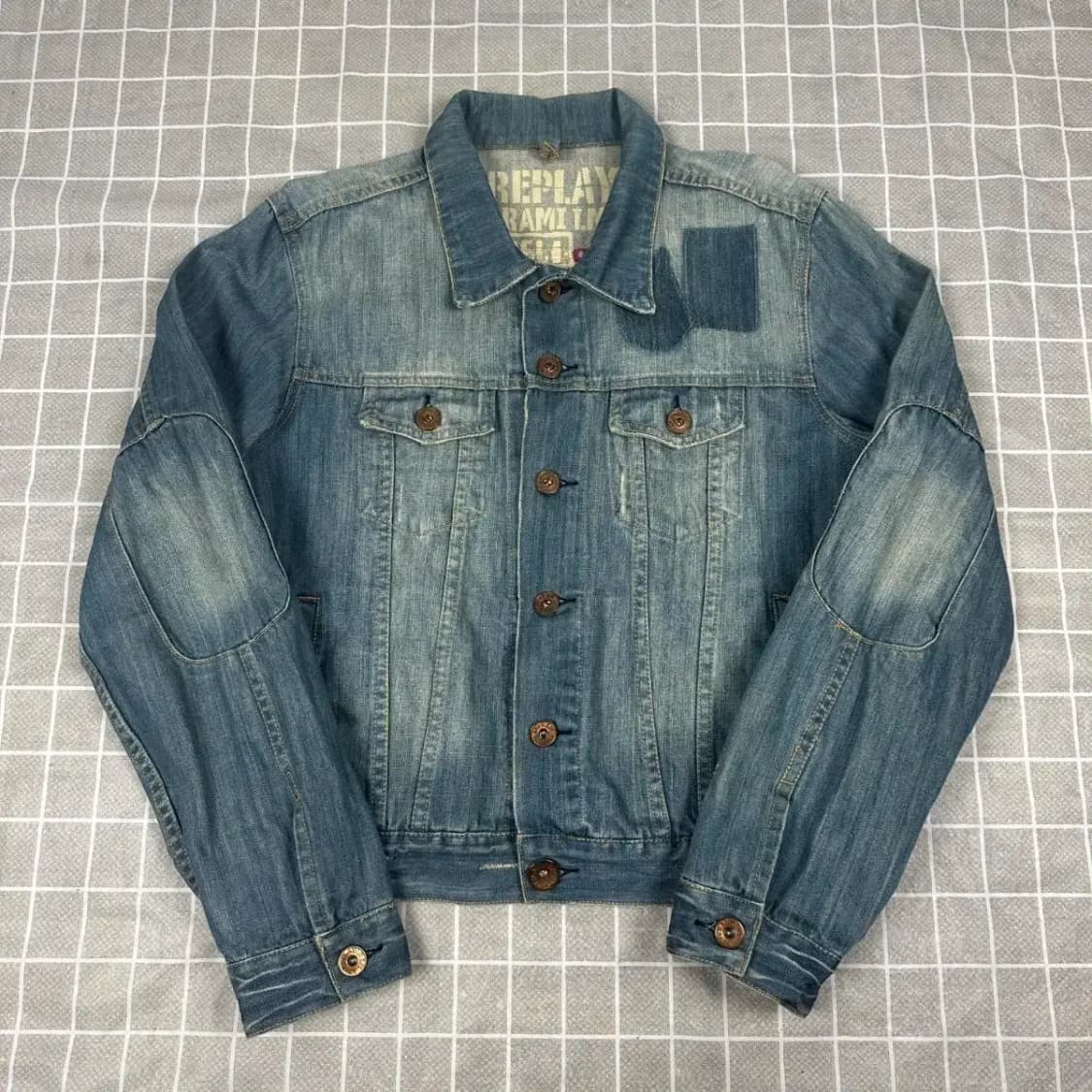 리플레이 크롭 워싱 데님 자켓 L 상품이미지2
