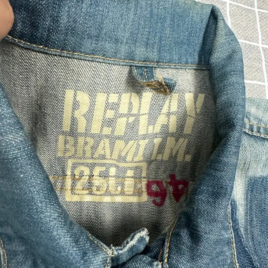 리플레이 크롭 워싱 데님 자켓 L 상품이미지3