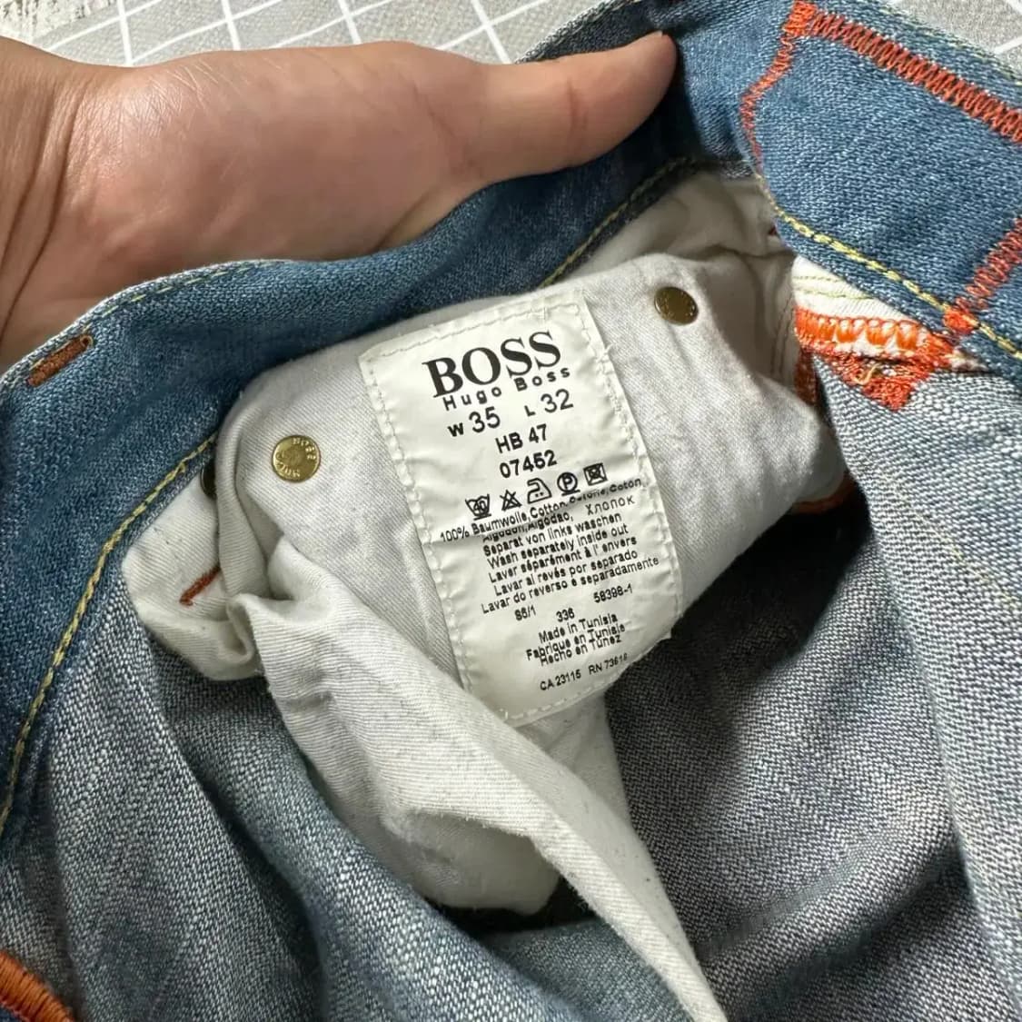 휴고보스 오렌지 스티치 데님 팬츠 35/32 상품이미지7