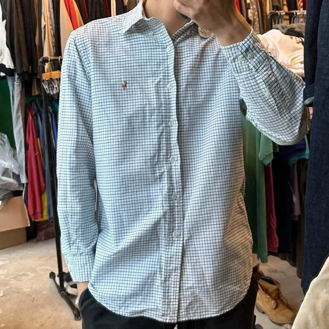 폴로 클래식핏 체크 셔츠 상품이미지1