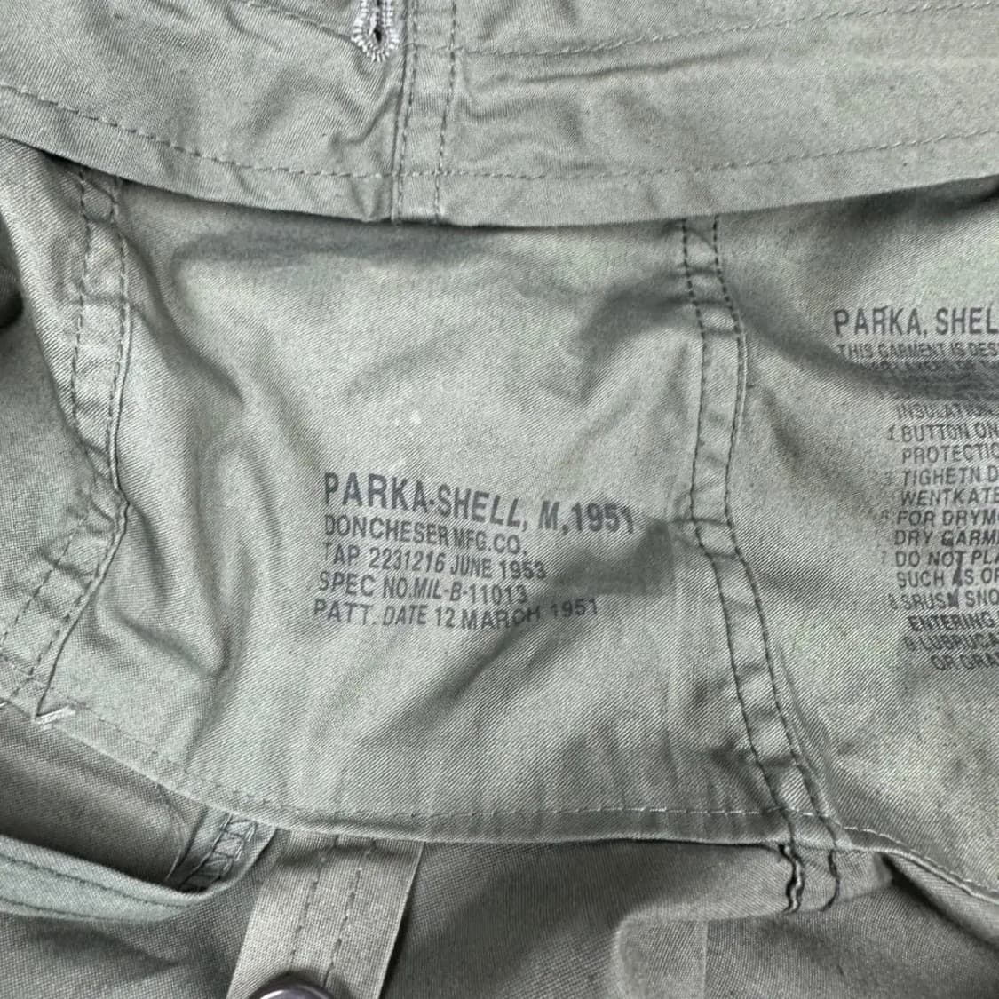 50s 오리지널 초기형 M-51 피쉬테일 쉘파카 상품이미지4