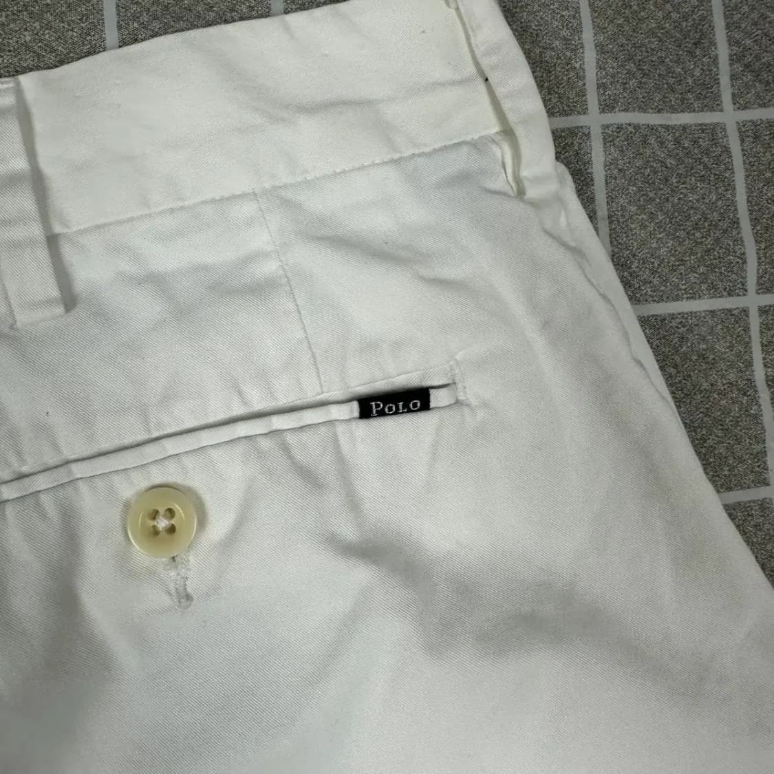 폴로 클래식핏 화이트 치노 반바지 38 상품이미지7