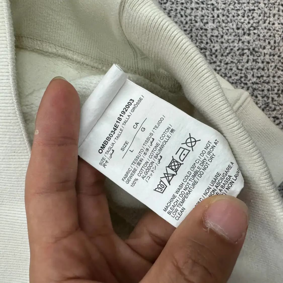 오프화이트 화이트 후드티 L 상품이미지4