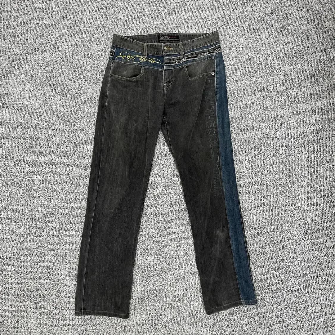 후부 빈티지 흑청 데님 팬츠 상품이미지1