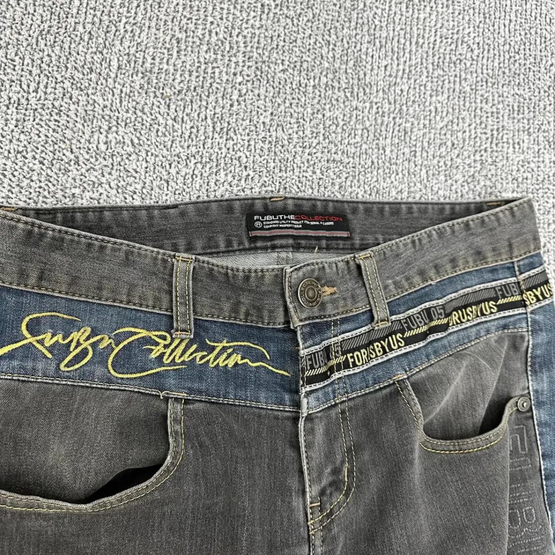 후부 빈티지 흑청 데님 팬츠 상품이미지2