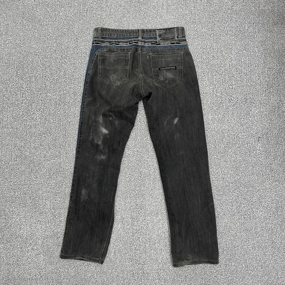 후부 빈티지 흑청 데님 팬츠 상품이미지3