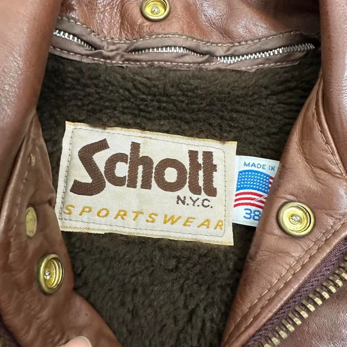 Schott 쇼트 A-2 가죽자켓 38 상품이미지3