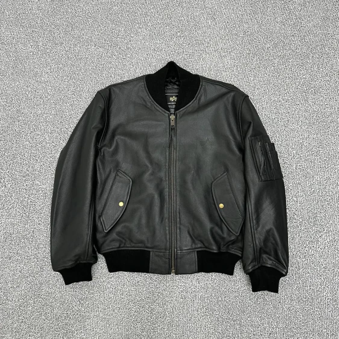 알파인더스트리 ma-1 레더 자켓 S 상품이미지1