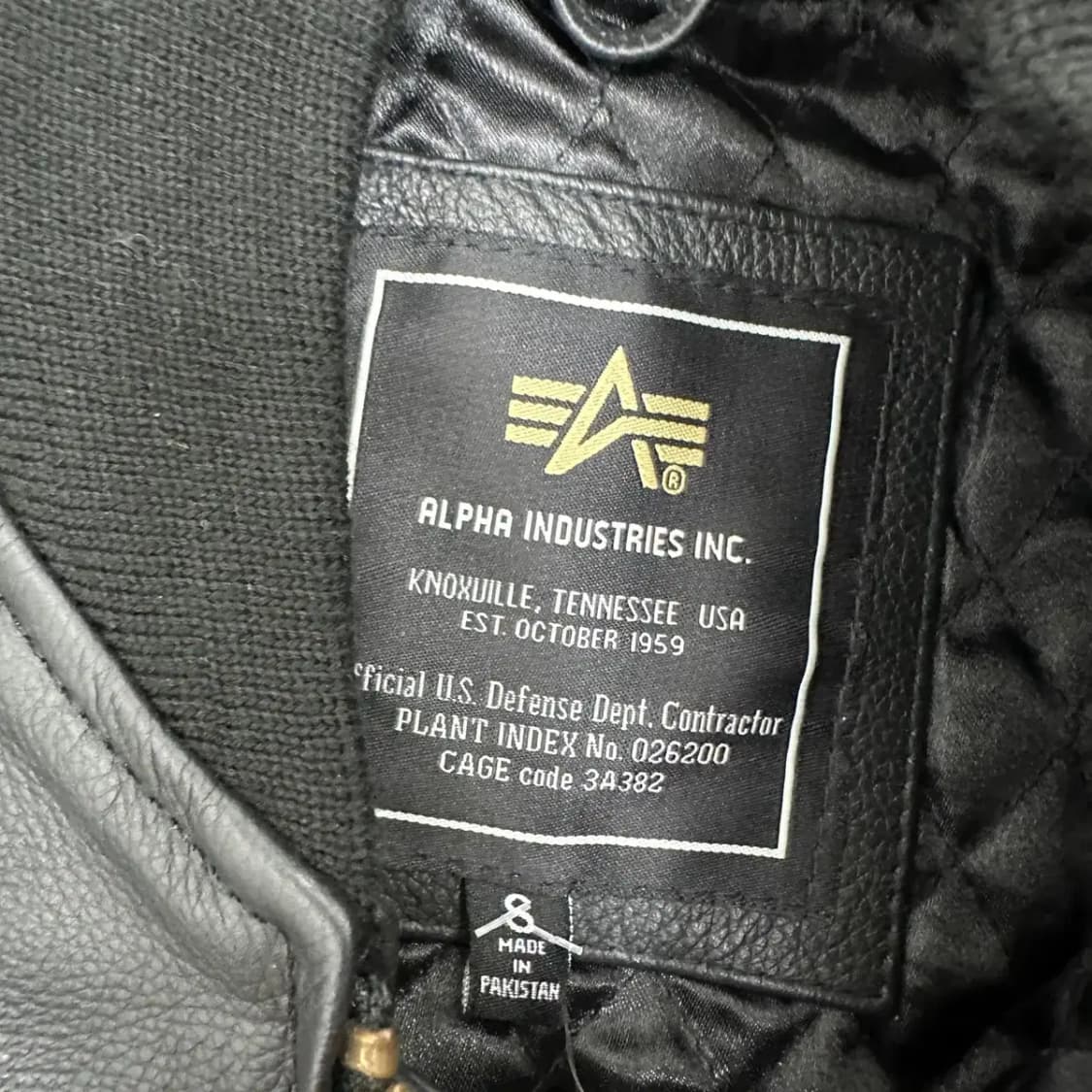 알파인더스트리 ma-1 레더 자켓 S 상품이미지4